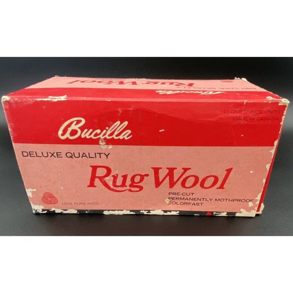 Vintage Bucilla 100% Pure Wool Pre Cut Latch Hook Rug Mothproof NOS Original Box - Picture 6 of 13